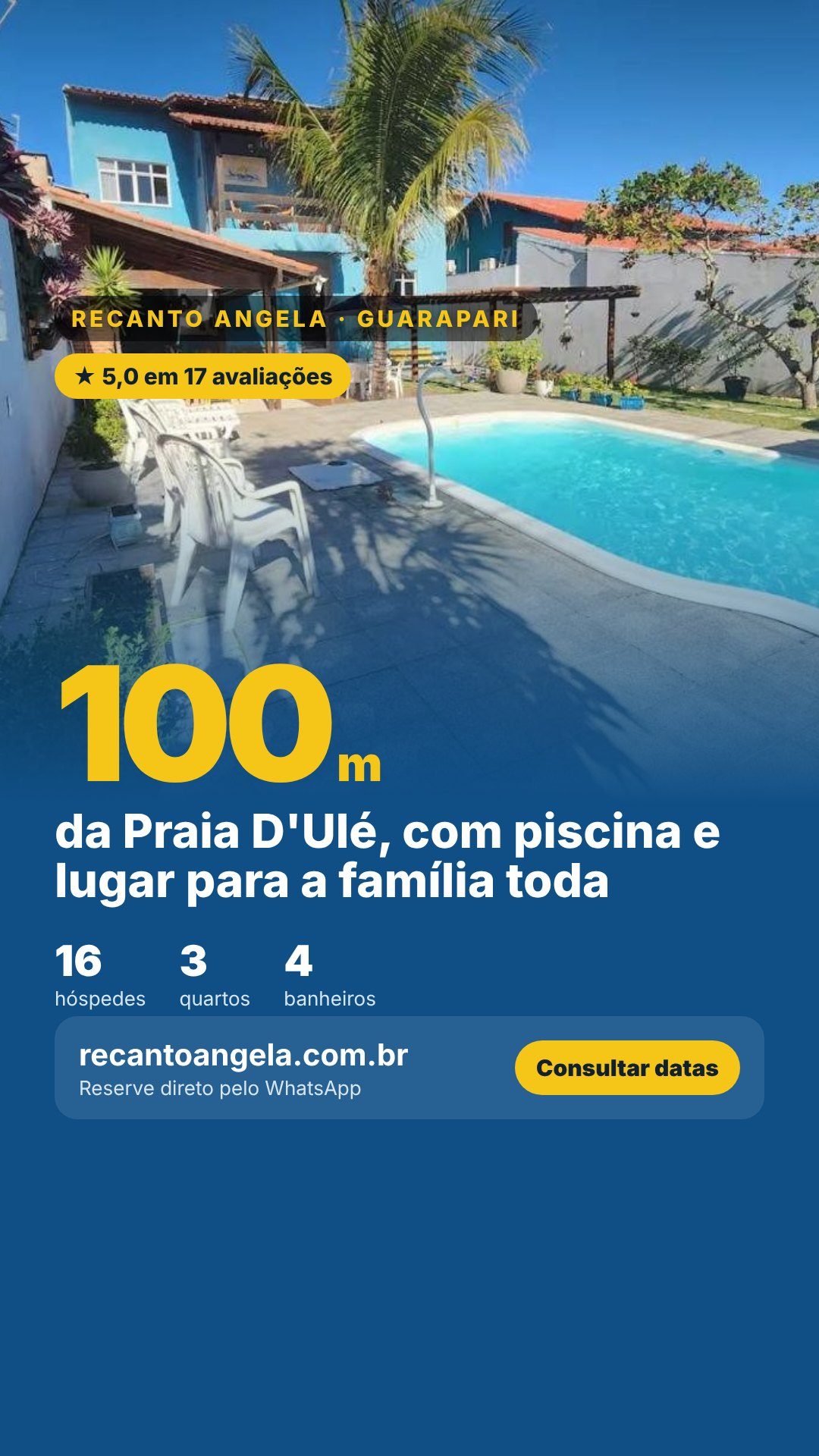 Arte de divulgação do Recanto Angela